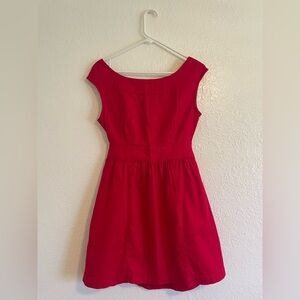 Tulle Vibrant Red Boat-Neck Dress
